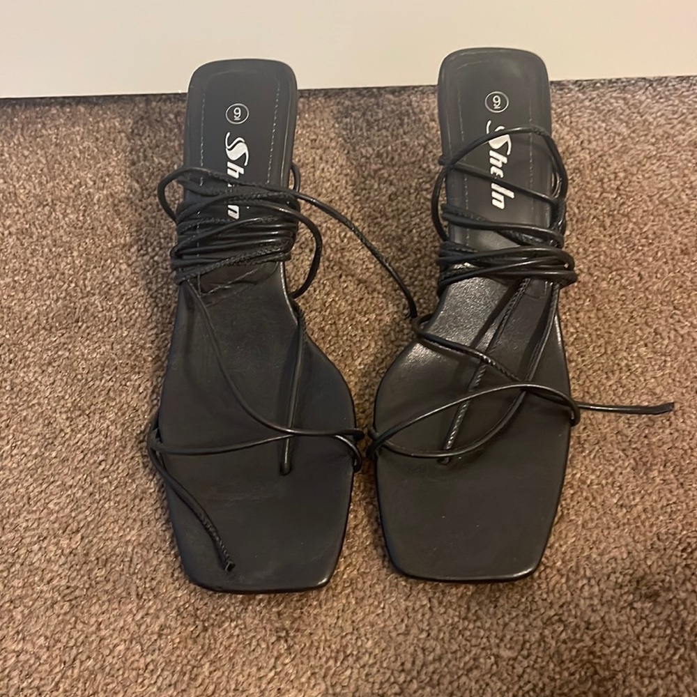 Lace Up Heel Sandals, Size 9